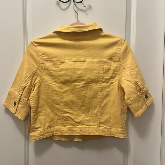 🍁ONE WORLD Fall/Autumn Goldenrod colored cropped jacket- has some stretch to it - Picture 7 of 7